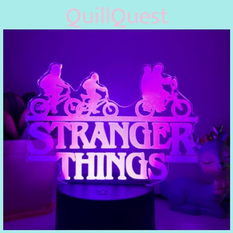 Stranger Things 3d LED Nattlys med 16 Farge Fjernkontroll for Barneromsdekor