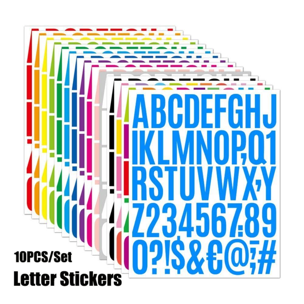 10 stk Selvklebende Bokstavklistremerker Vanntette 2 Tommer PostkasseNummer Vinylklistremerker Alfabet Dekaler Bil Laptop Scrapbook Gul