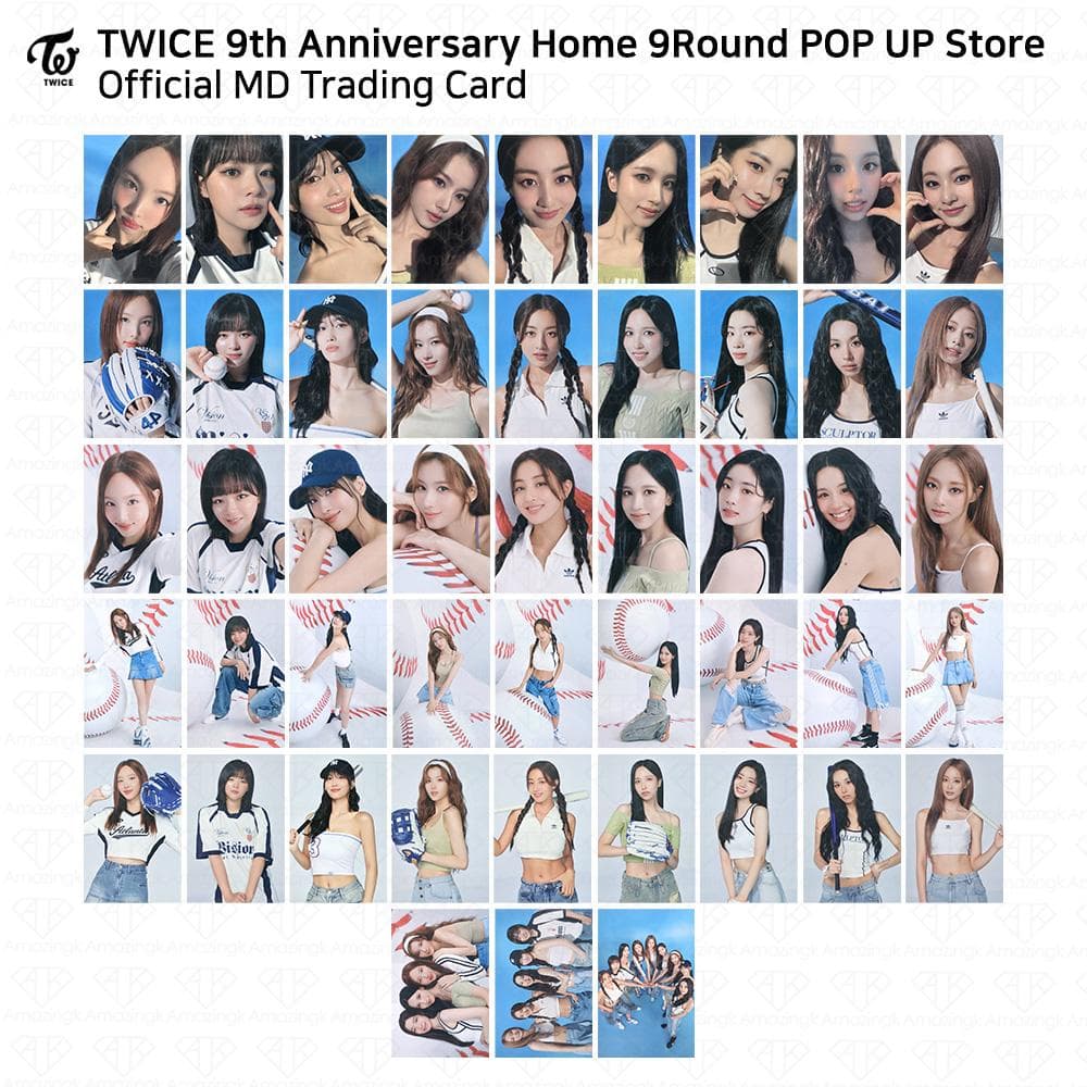 Twice 9-årsjubileum Hjem9Round Pop Up Store MD Trading Card Photocard