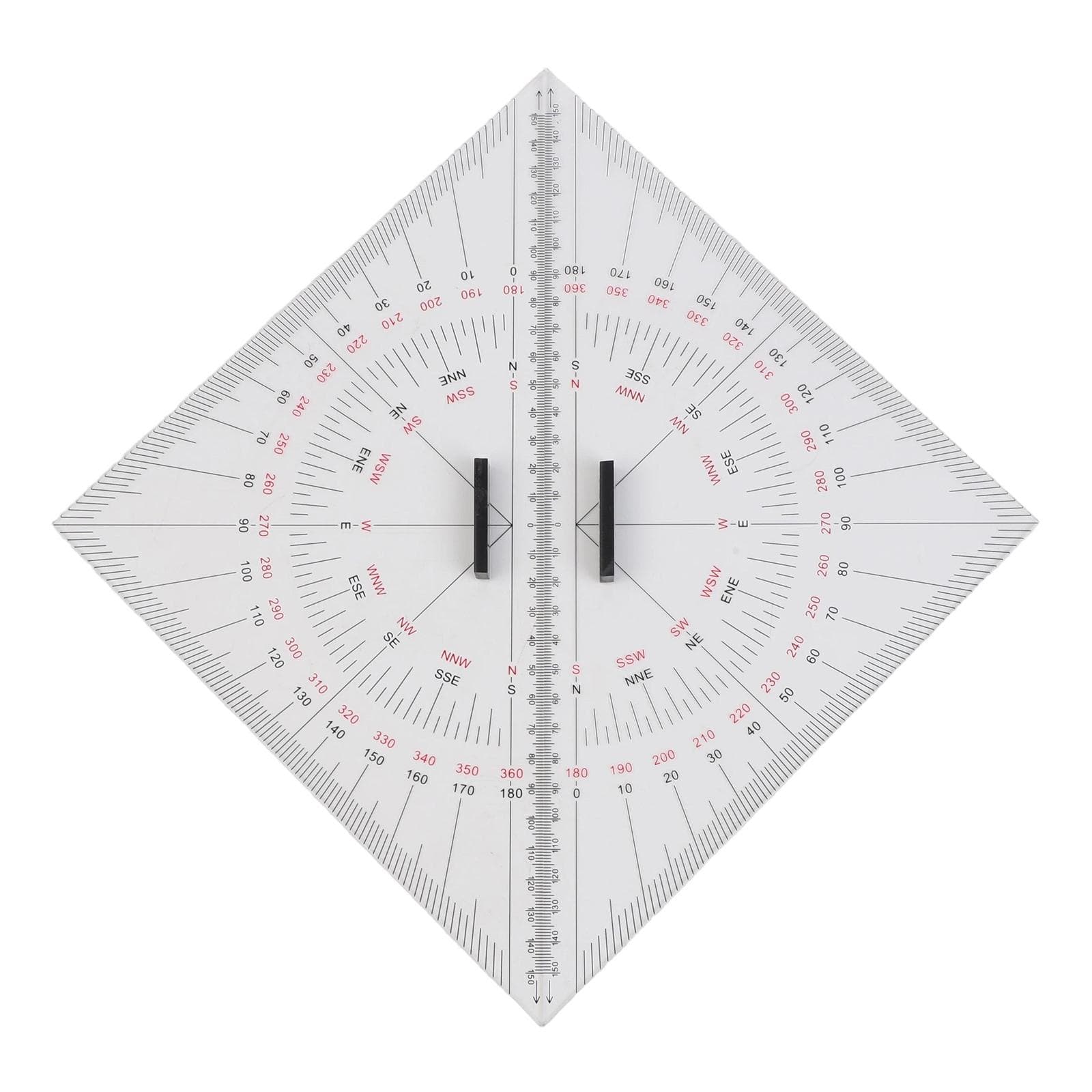 2 stk 30 cm Marine Kartplotter Trekantlinjal Gradskive Håndtegnet Trekantbrett Navigasjonstegning Maritimt Tilbehør
