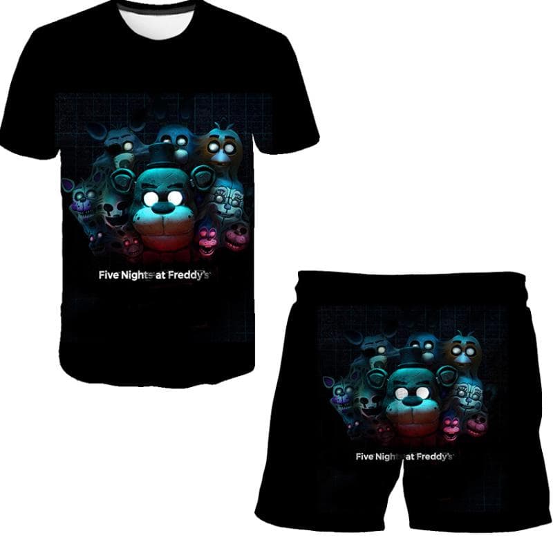 Summer Five Night At Freddy Klær Drakter 3D-utskrift Bursdagsfest Gaver Klærsett Gutter Jenter FNAF Cartoon Uformelle antrekk cm