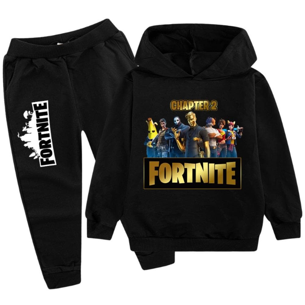 2 stk Fortnite Gutt Jente Klessett Høst Vinter Mote Lommebukser Hettegensere Langermet Genser Halloween Klær Gave cm