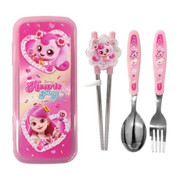 Reburn Sweet and Sour Catch Tiniping Noiseless Case+proofed spisepinner sett, blandede farger, skje+chopsticks+gaffel+etui, 1 sett, koreansk populært