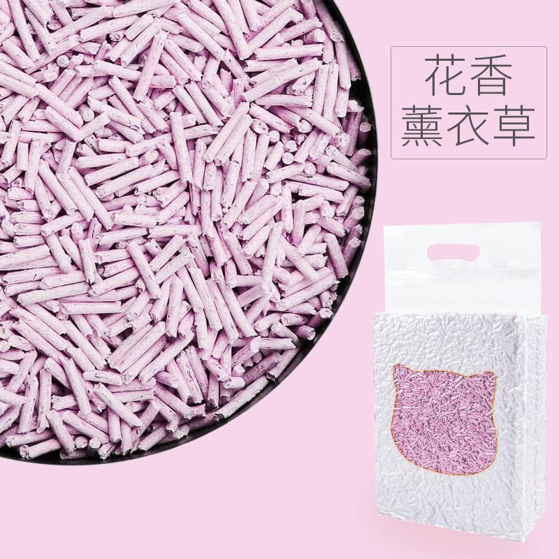 Tofu kattesand med lavendelsmak 2,4 kg Luktbindende og luktfjernende kjæledyrkattprodukter Null bentonitt kattesand
