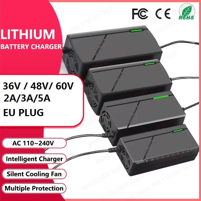 36V/48V/60V/72V 5A/3A/2A Billader Li-ion Batteri Elektrisk Sykkel Lader 42V/54.6V/67.2V/84V 5A/3A/2A Elektrisk Sparkesykkel E-sykkel Lader