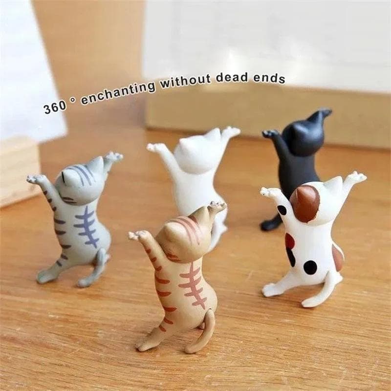 5 stk Dansende Katt Figur Dekorasjon Animasjon Katt Modell Mote Leke Fortryllende Katt Kapselleke Dukke Kakedekorasjon