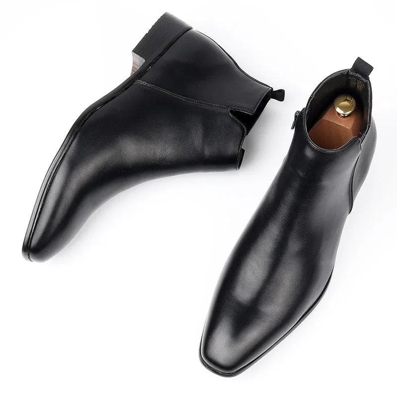 Herre Høye Chelsea Boots Britisk Stil Business Lærstøvler Mote Casual Ankelstøvlett Klassiske Business Dressstøvler for Menn cm