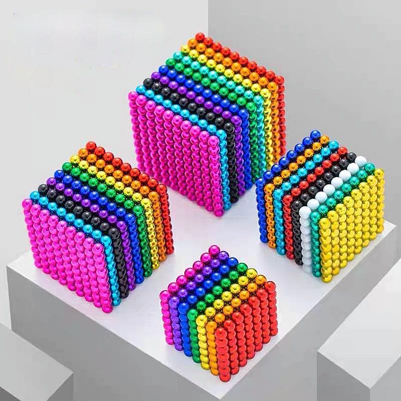 5MM 1000 512 216 STK DIY Magentic Balls Barn Barn Magnetiske byggeklosser Buckyballs Polykrom underholdning Dekompresjon Neocube Puslespill Leker