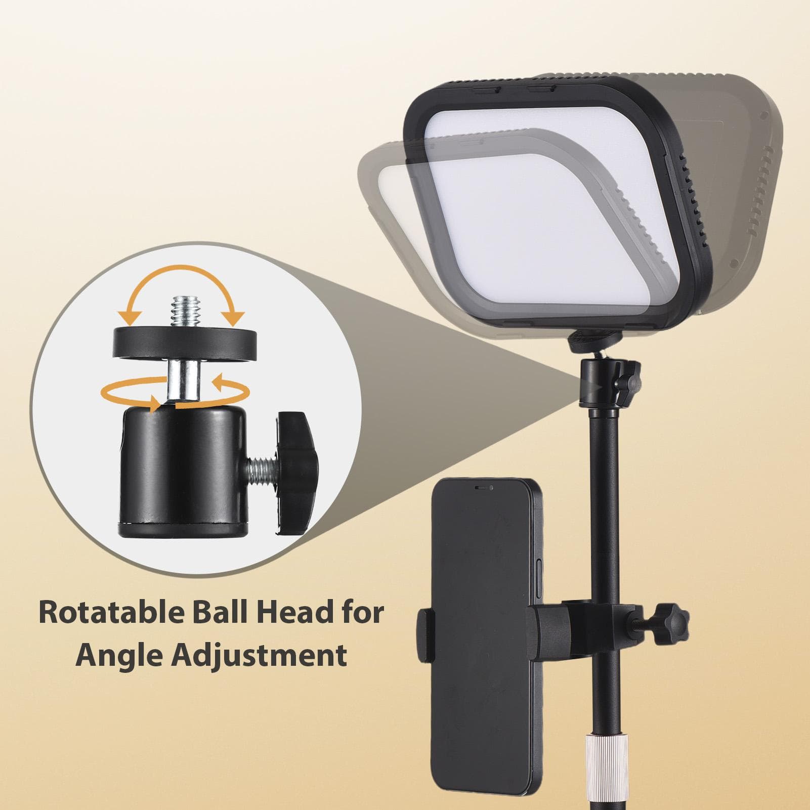2 pakker Desktop LED-videolyspanel 12W videokonferanselys for Zoom Meeting 3000K-6500K