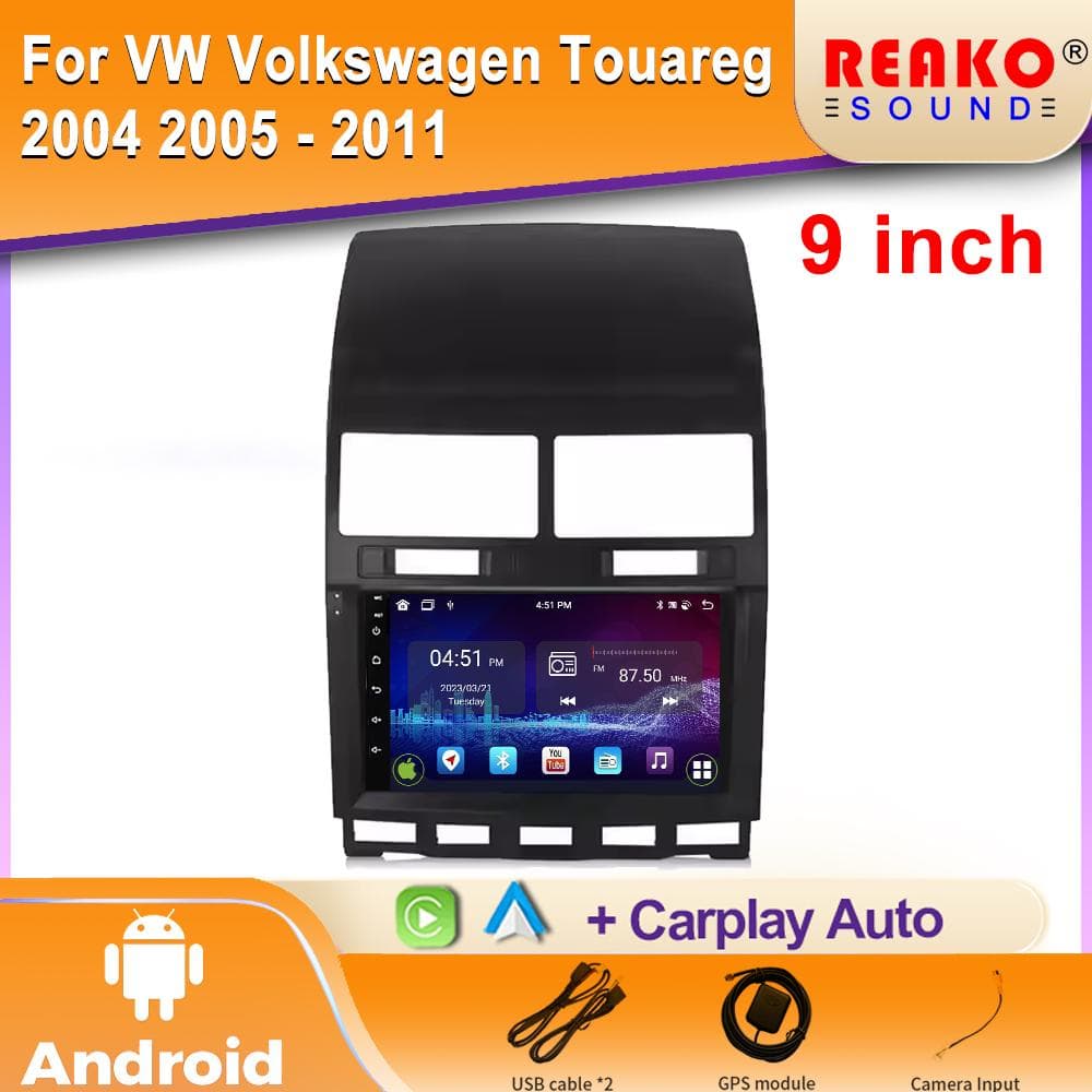Bilradio Android For VW Volkswagen Touareg 2004 2005 - 2011 GPS Navigasjon Video Auto Stereo Wifi Multimediaspiller 2din