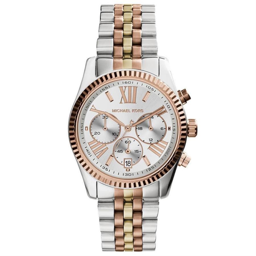Michael Kors MK5735 Lexington Dameklokke sølv/rosa gull farge