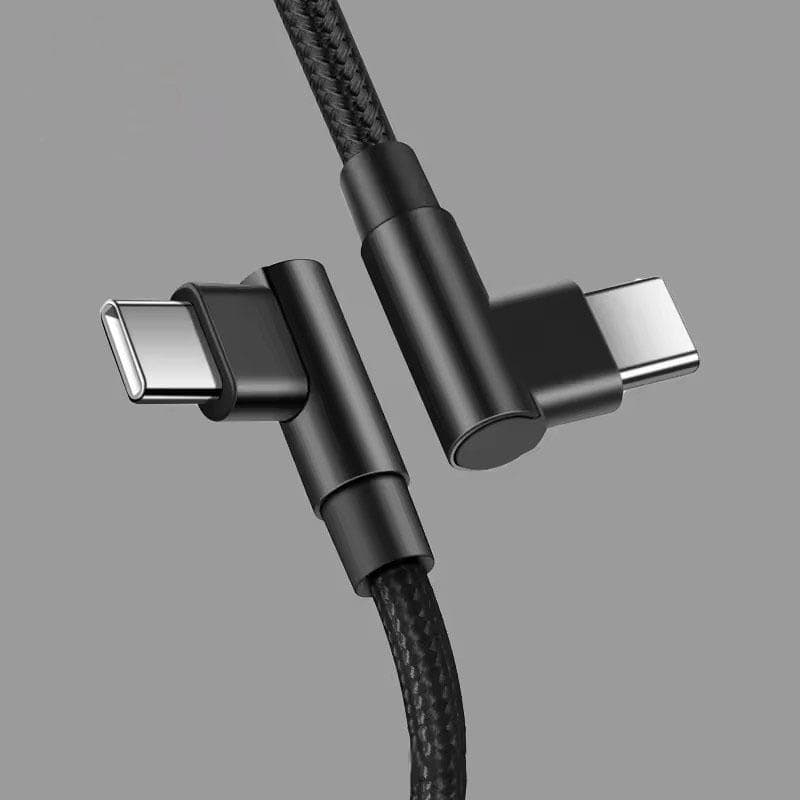 100W USB C til Type C PD Hurtigladekabel 90 Graders Vinkel Ladeledning for iPhone 15 Pro max Xiaomi Huawei Macbook iPad