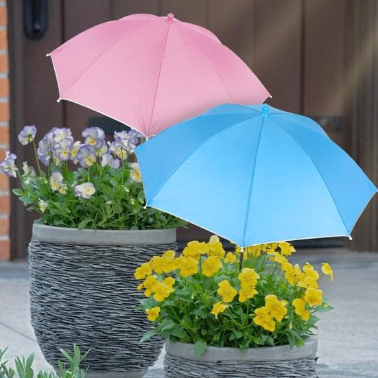 Yousheng Planteparaply for Utendørsplanter Høydejusterbar Plante Solskjerm 50cm Diameter Sollysblokkerende Paraply for Hagebed Krukkeplanter Grå