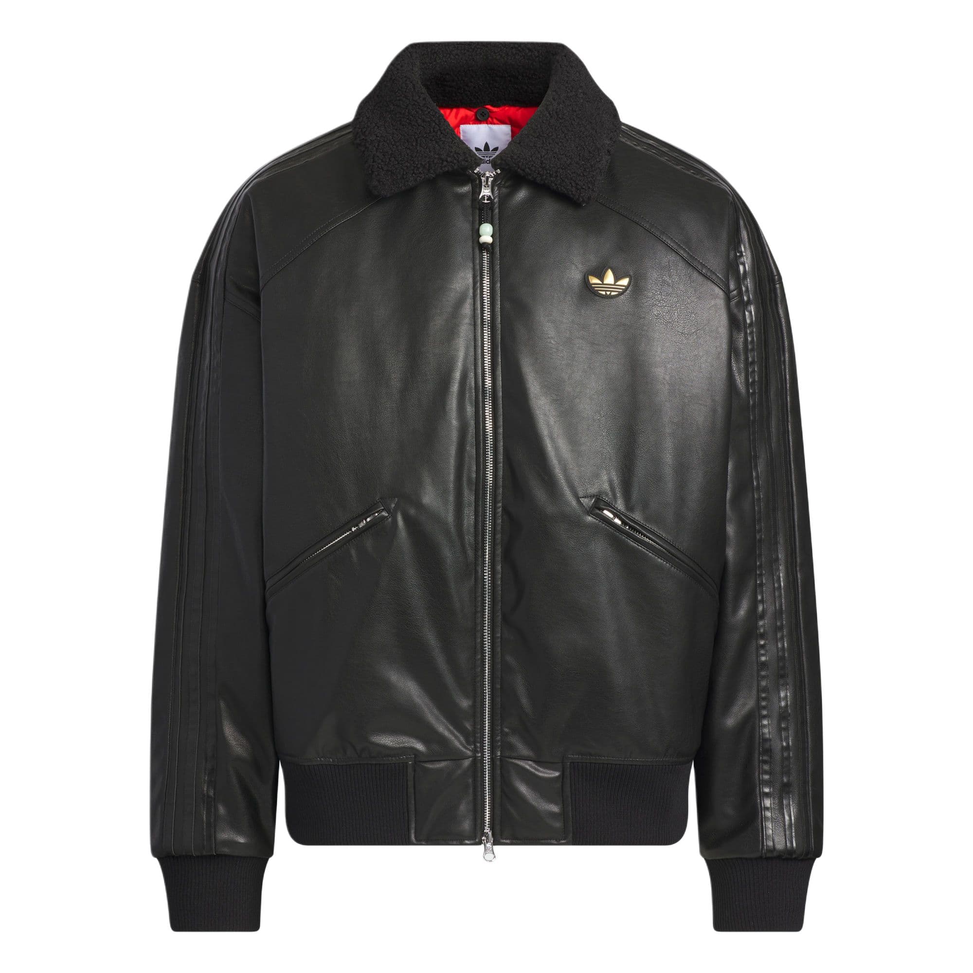 Adidas Originals Year Of The Snake Limited Lny Fuskepels Retro Varm Sportsjakke Herrejakke Svart Lys-Skarlagenrød JL8372 cm