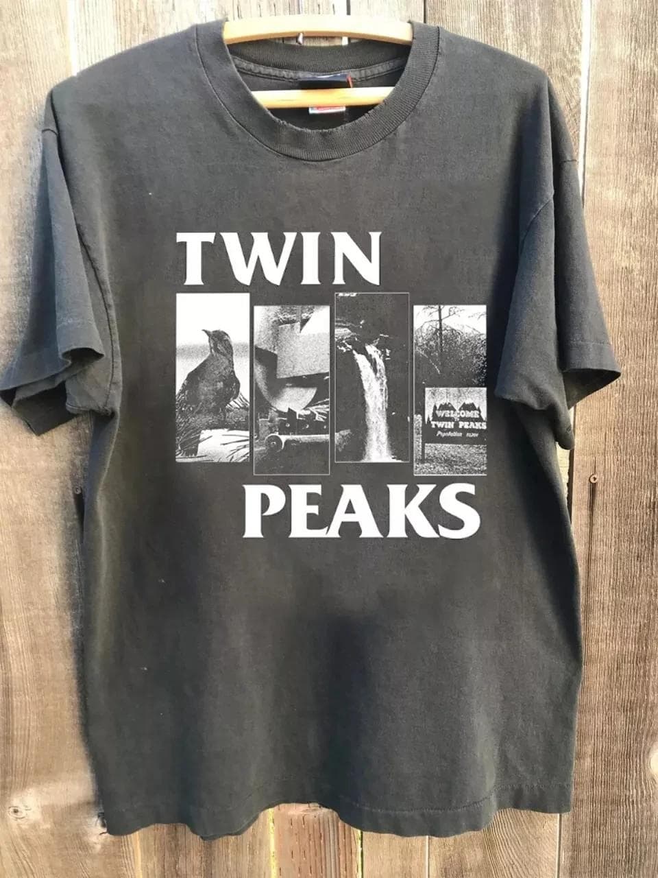 Remake Twin Peaks Basic Charcoal T-skjorte Retrostil klassisk t-skjorte S-4XL Grafisk kortarmet skjorte Unisex Menn Kvinner Sommer cm