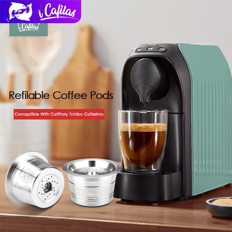 [i Cafilas][KF-CRM] Gjenbrukbare kaffefiltre Kapselputer Tamper Etterfyllbart rustfritt stål for K-avgift, CAFFITALY, CAFISSIMO, TCHIBO, TEE, AID