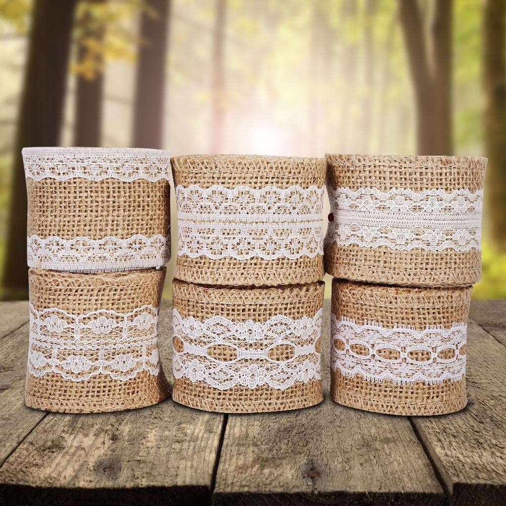 Rull med jutebånd naturlig jute hessian jutebånd rustikk bryllup belte stropp håndverk