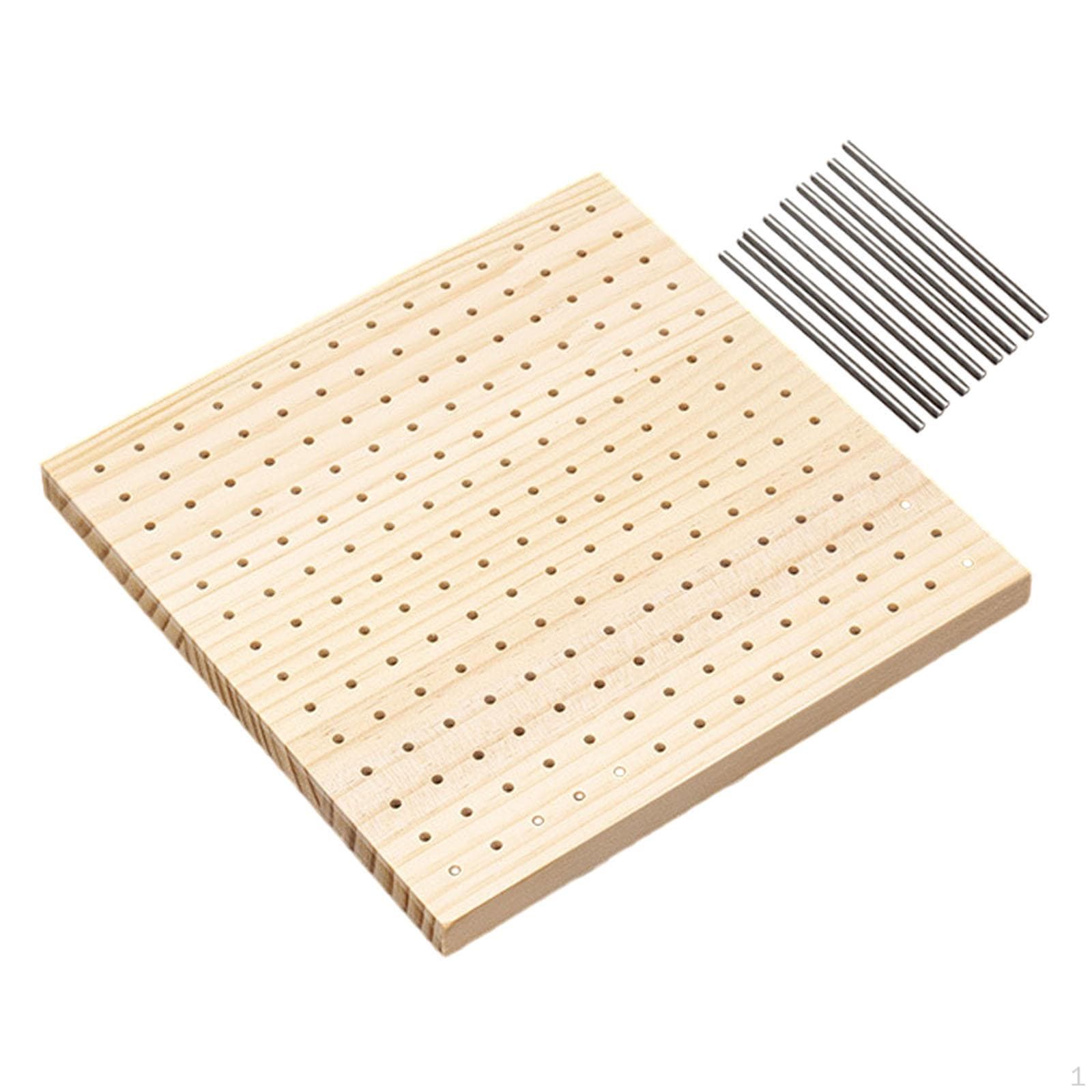 Blokkebrett for heklearbeid, allsidig bruk med 9 stålpinner strikking, DIY-prosjekter