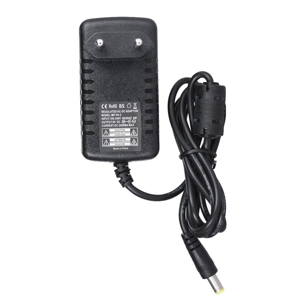 9V 2A strømforsyningsadapterkonverter for gitarbasseffekt 100~240V inngang UK-plugg