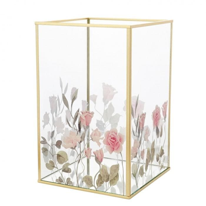 Sophia Klassisk Blomstret Glass Telysholder - Stor