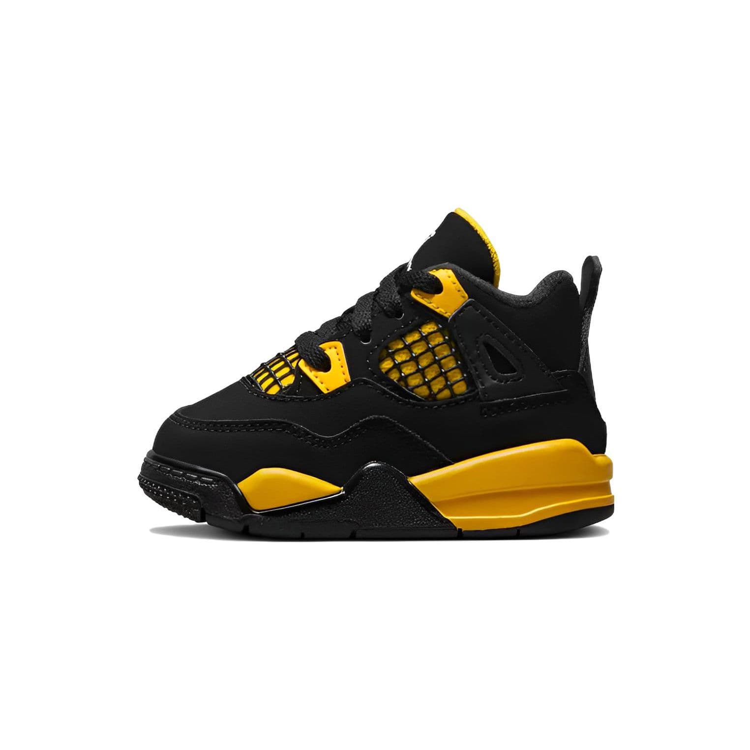 Air Jordan 4 Retro TD Thunder 2023 Babysneakers Svart Tour-Gul BQ7670-017 cm