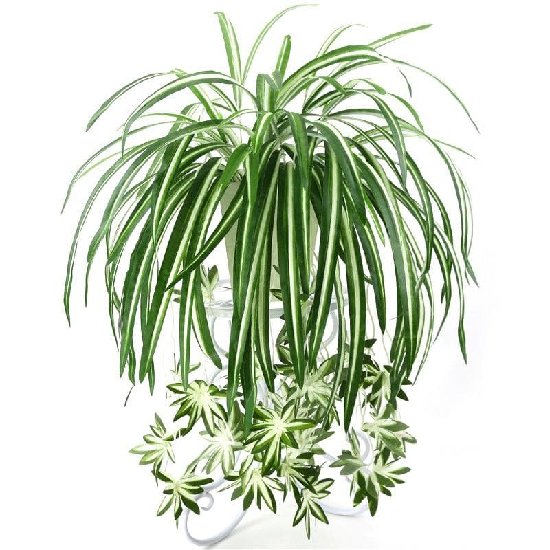 Kunstige Planter Vegghengt Chlorophytum Potteplanter Grønne Planter PVC Falske Planter Simuleringsblomst Stuedekor 65cm ARI