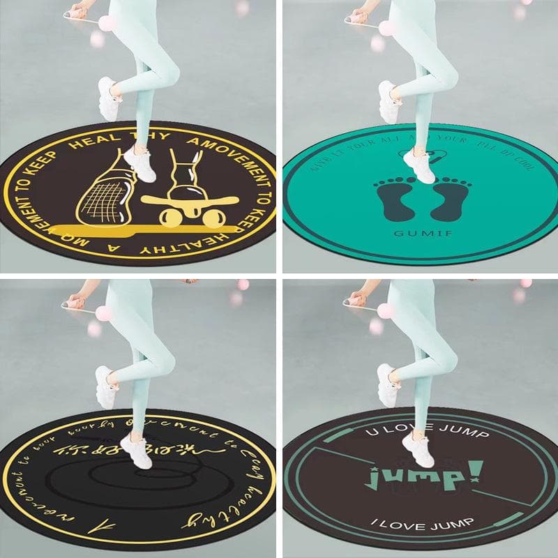 Sirkulær hoppetau gulvmatte hoppeøvelse teppe innendørs fitness yogamatte fortykket sklisikker demping sports hoppetau matte