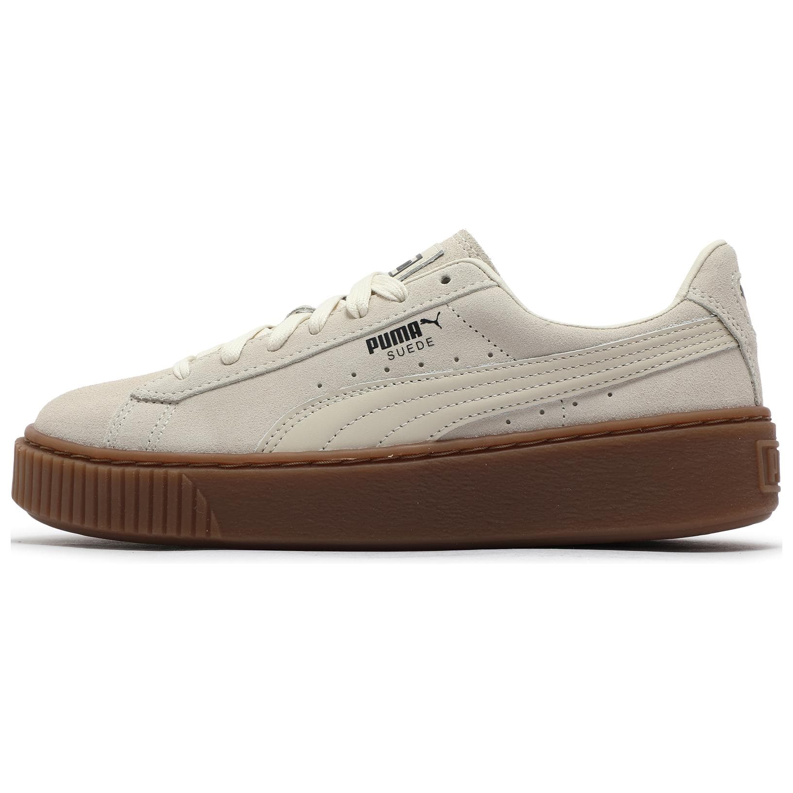 Puma Suede Platform Core Retro Lav Topp Sneakers Damesneakers Hvit Brun 363559-19 cm