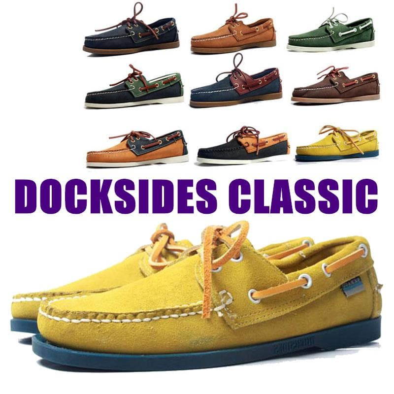 Herre Ekte Nubuck Skinn Docksides Klassiske Båtsko,Herre Designer Sneakers For Hommme Femme Pluss Størrelse Loafers Y071 cm