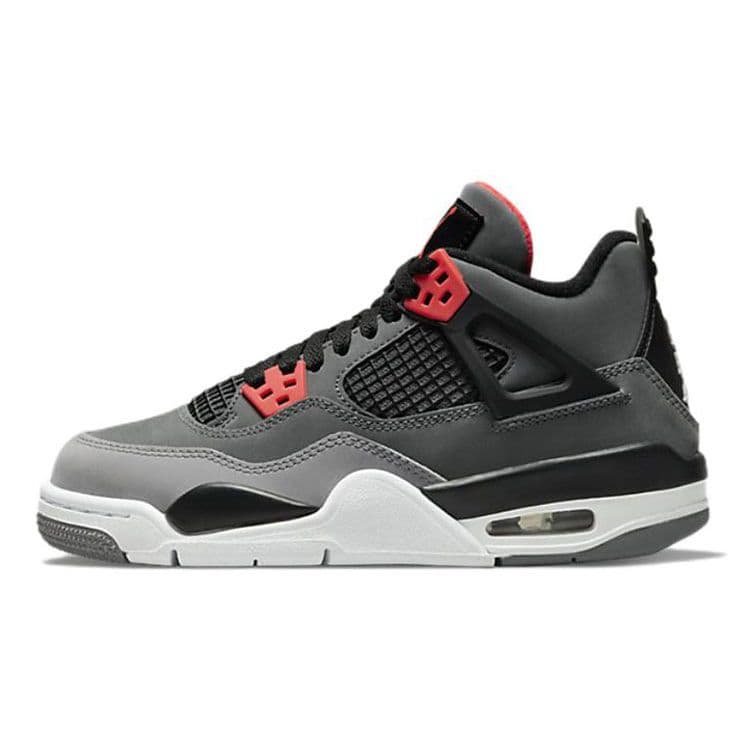 Air Jordan 4 Retro GS Infrared Barnesko Grå Mørkegrå Infrared-23 408452-061 cm