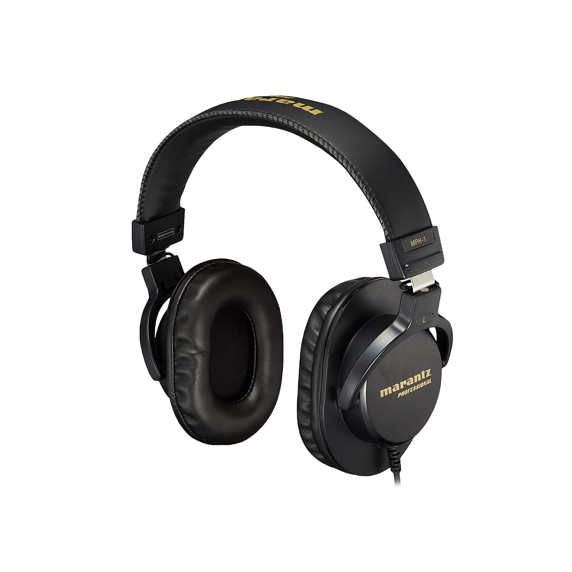 Marantz Pro Monitor Hodetelefoner med 40 mm Elementer for Musikkinstrument og Hjemmekontor MPH-1 Lukket Over-Ear Ytelse, Strømming, DJ-ing, Gaming,