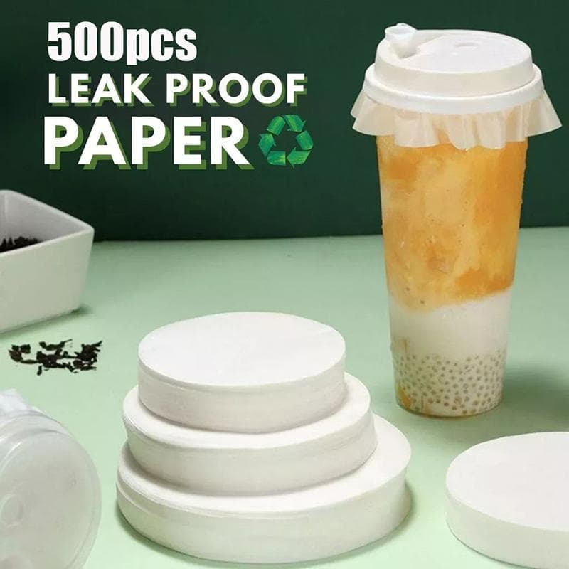 - 50/500 stk Lekkasjesikker Papir Drikkekopp Lekkasjesikker Rund Kaffekopp Take Away Papirkopp Lokk Kaffesøl-sikker Pakning -