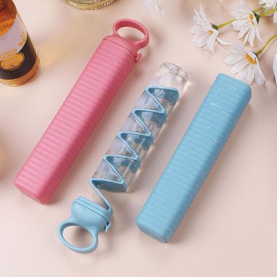 Utrekkbar isbitform Bærbar trekantet isboks Bar Lett frigjøring BPA-fri Sommer Kjøleskap Cocktail Whiskey Isbitmaskin Form Kjøkkenutstyr Rosa