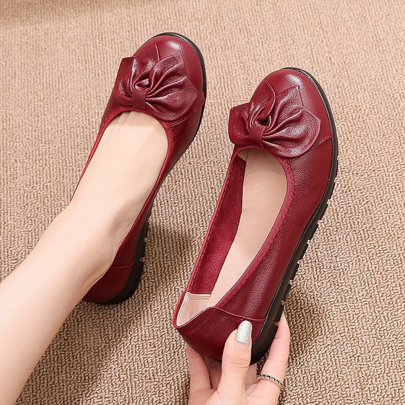 Ekte Lær Dame Loafer Dame Flats Myke Grunne Loafers Høst Dame Slip On Sko Mote Dame Kuskinn Flats cm mørkeblå