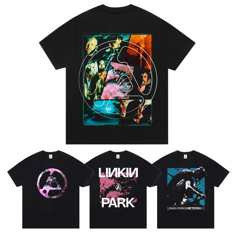 Linkin Park Nytt Album Turné Periferi Nu-Metal Rock T-skjorte Herre Høykvalitets Bomull Løs Rund Hals Kort Erm Bekledning cm