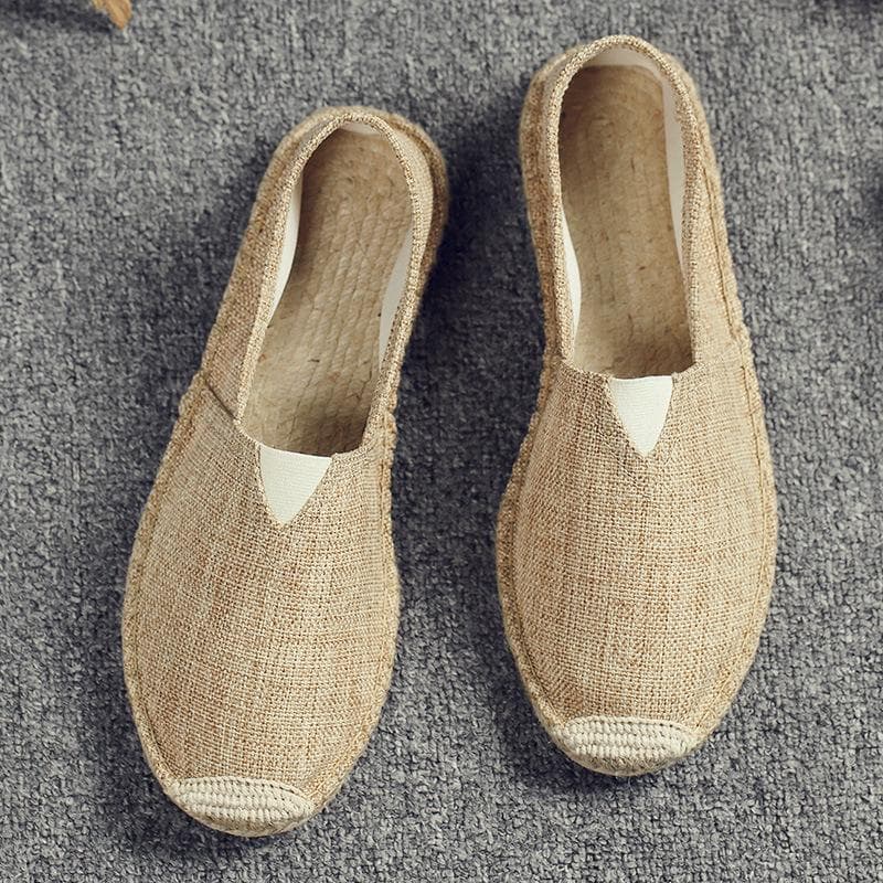 Retro Trend Pustende Canvas Sko Sommer Lin Herre Fiskersko Casual Ett-Pedal Bomull og Lin Slitesterke Loafers cm