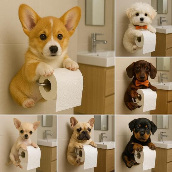 Hund Toalettpapirholder Veggmontert Resin Hai Rullpapirholder Baderom Kjøkken Papirhåndkle Tissue Dispenser Dekorasjon