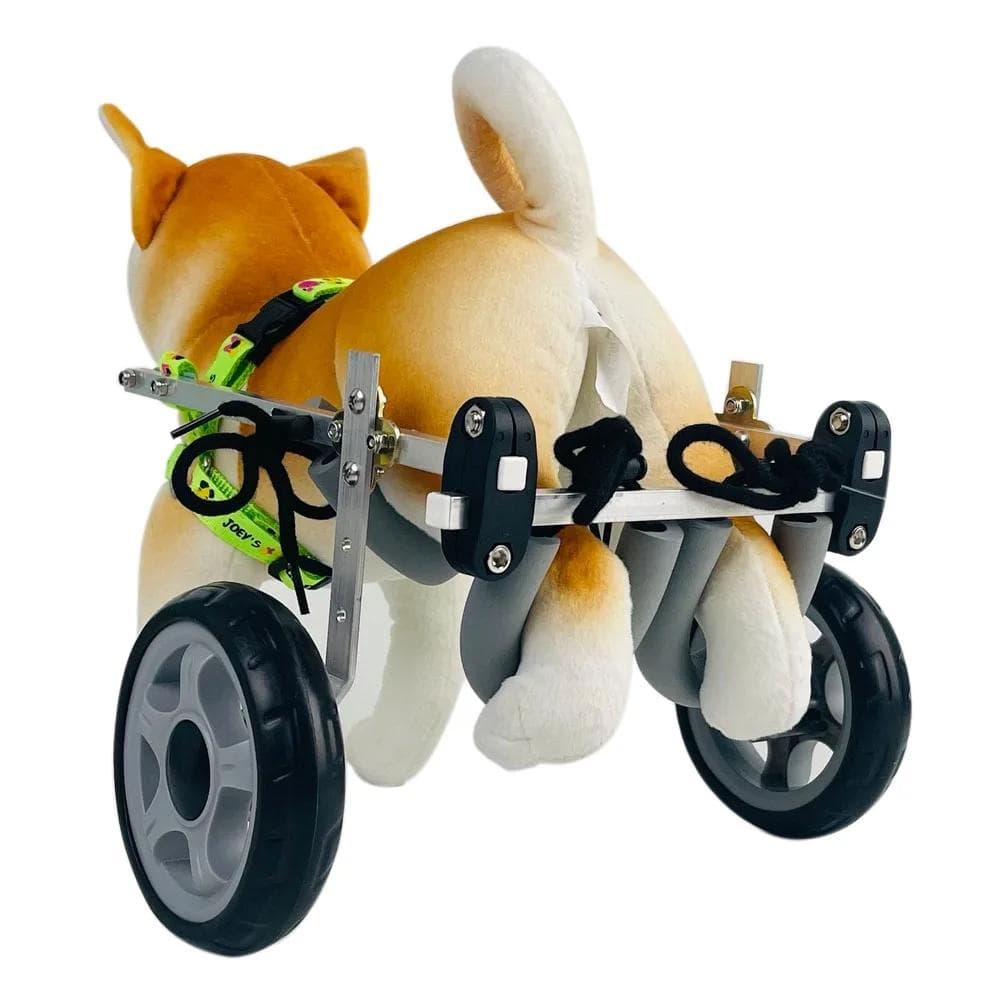 Funksjonshemming Kjæledyr Hund Rullestol Baklemmer Booster Aluminiumslegeringsvogn Teddy Gyldent hår Bakbein Assistanse Treningsskinne Walker