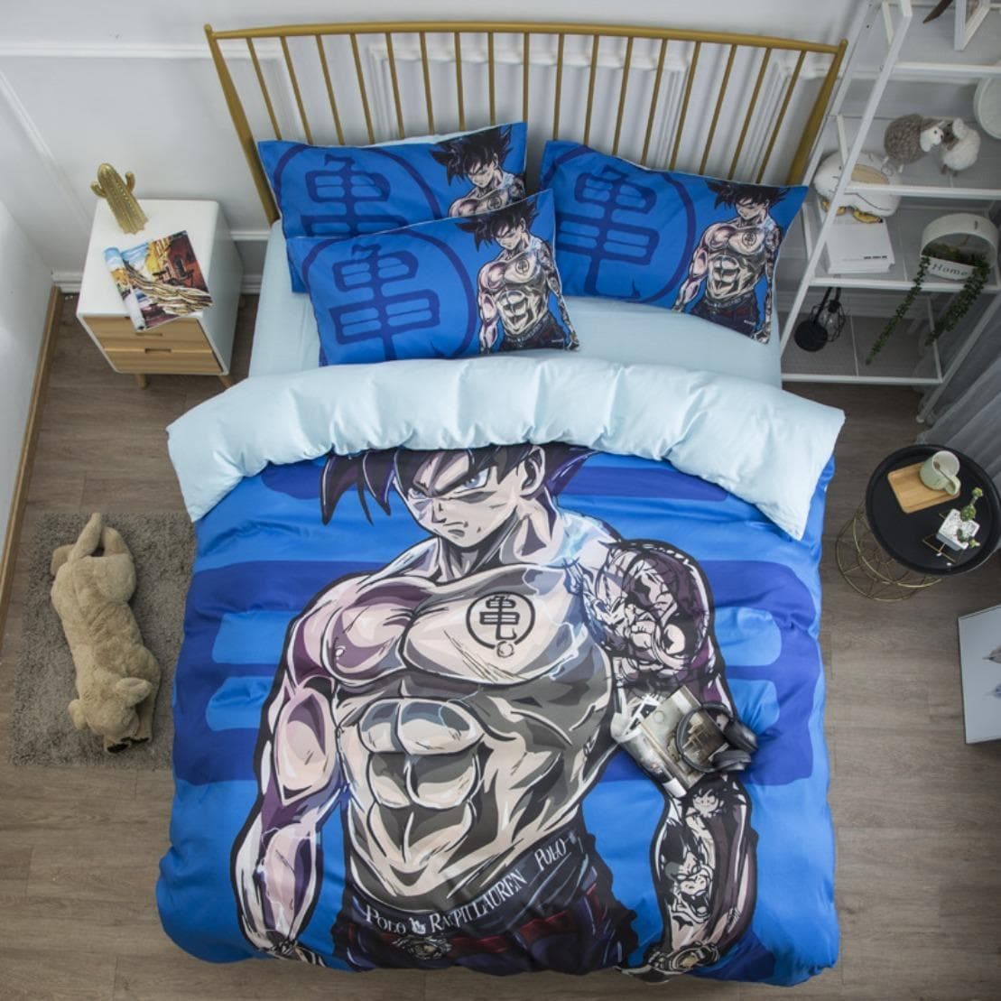 Anime Dragon-Ball Sengetøysett, Dynetrekk, Dyne/Vattdekksett Super Saiyan Sengetøysett For Voksne Barn