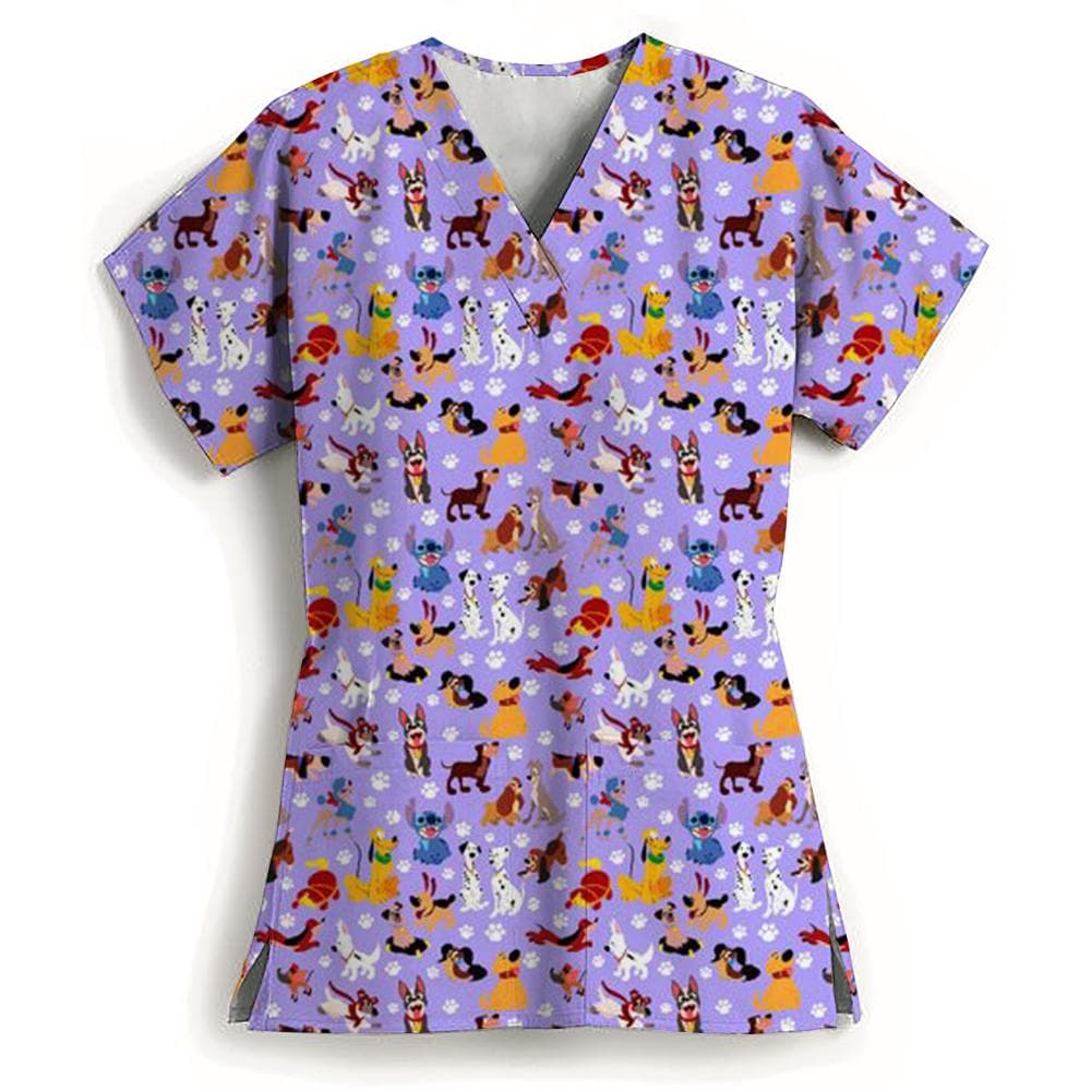 Apoteker Tannlege Veterinærsykepleier Topper Disney 101 Dalmatinere Beauty Skrubbklær Spa Sykepleier Ren Medisinsk Lab Medisinsk Uniform cm