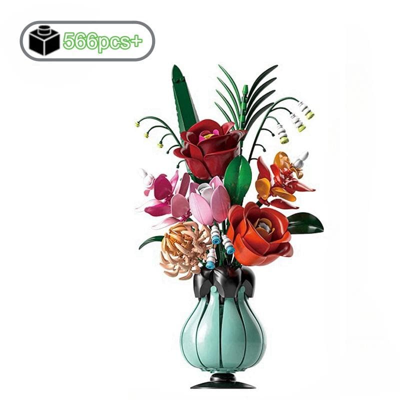 Giftfri Kreativ DIY Rose Byggeklosser Blomst Moc Monteringsleke Barn Hjemmedekorasjon Bursdag Julegaver Barnevenn Barn