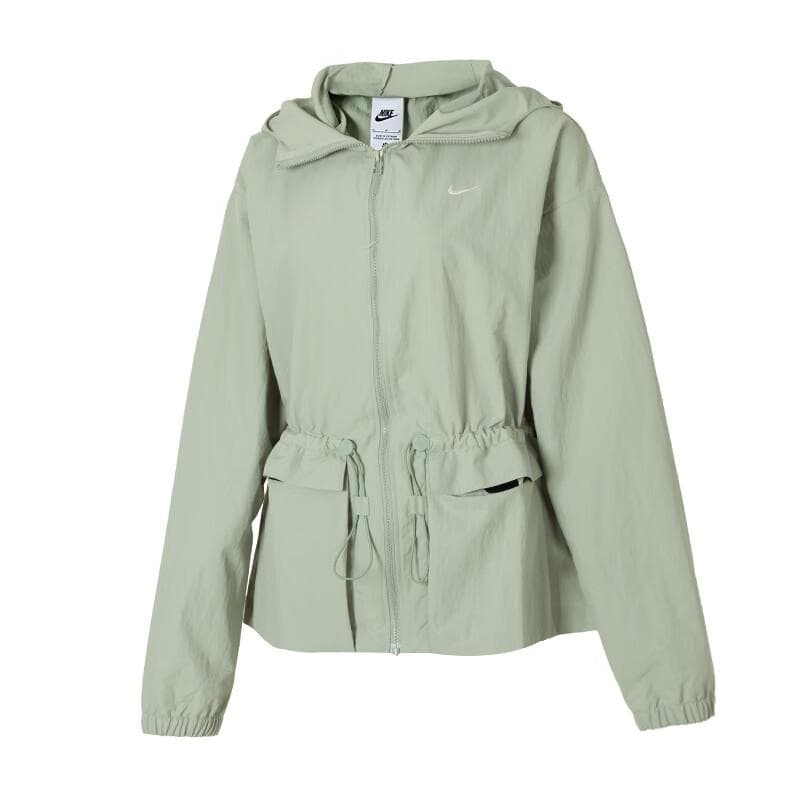 Nike Oversized Hettejakke med Glidelås Ensfarget Jakke Damejakker Grønn FN3670-370 cm