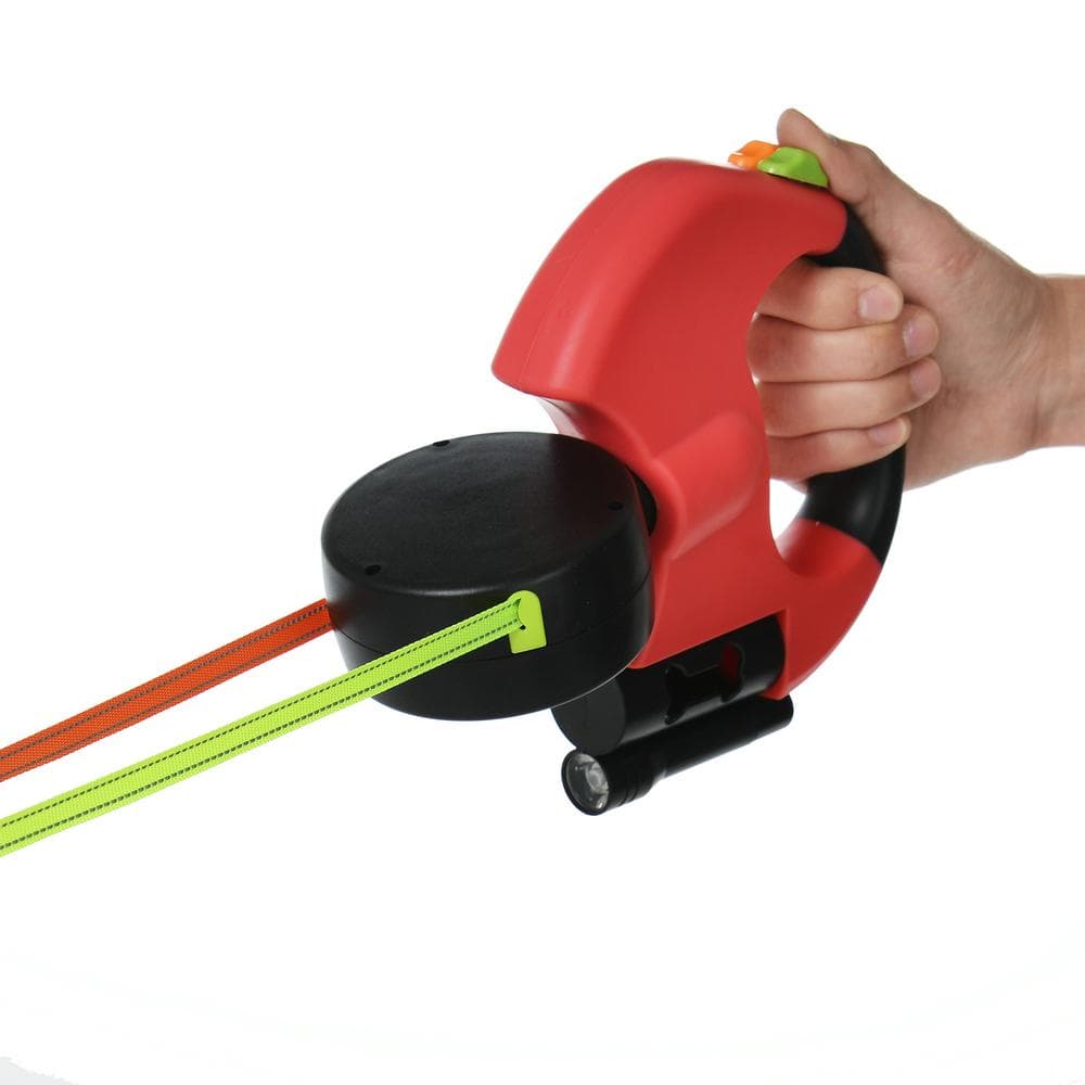 3m uttrekkbar hundebånd for små hunder Reflekterende dobbel kjæledyrbånd 360 dreibar uten floke Dobbel hundebånd med lys Svart