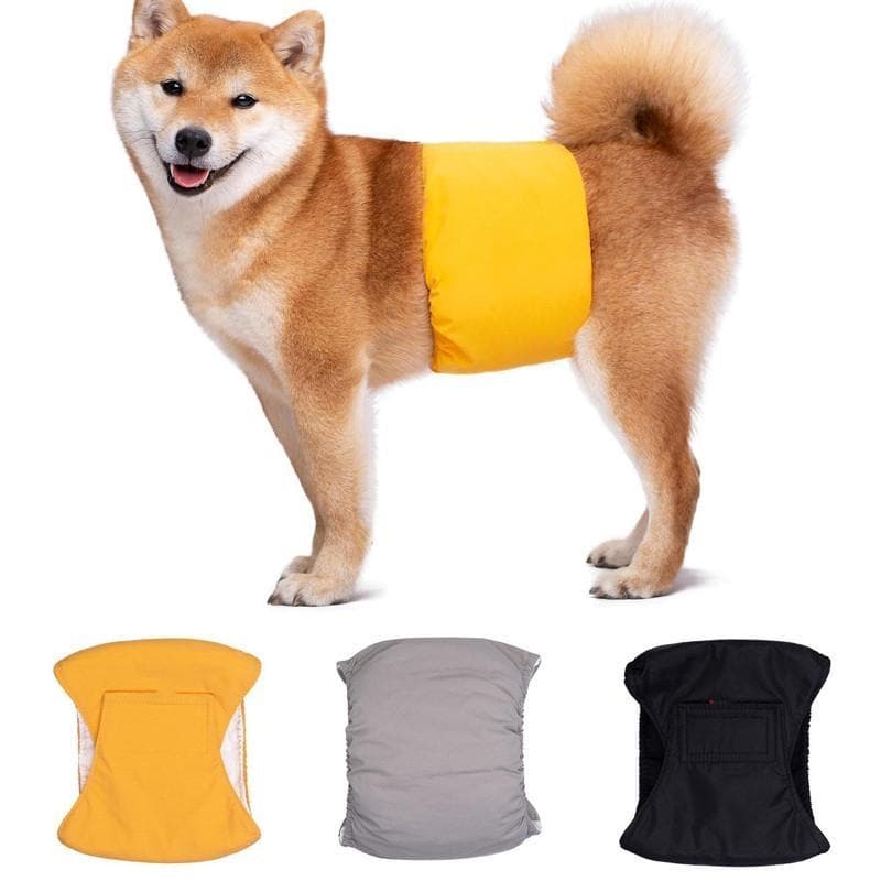 Pet Truser Vaskbare vanntette bleier til voksne hannhunder for mellomstore hunder Svart