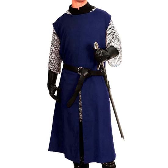 Middelalder Halloween Ridder Tabard Cosplay Kostyme Viking Ermeløs Tunika Kriger Kjole Renessanse LARP cm Blå