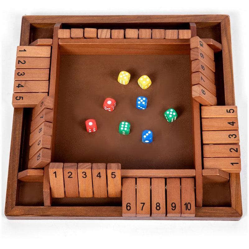 Retro Farget Shut The Box Terning Brettspill Treklaffer & Terninger 4 Spillere Pub Bar Festartikler Familieunderholdning
