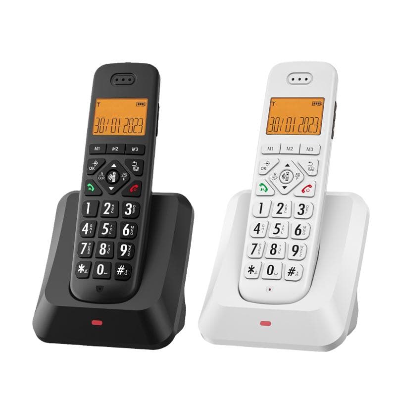 D1011 Moderne Trådløs Telefon Digital Telefon Håndholdt Stor Skjerm Anrops-ID Nummerlagring Hjemmekontor Bedrift Fasttelefon Hvit