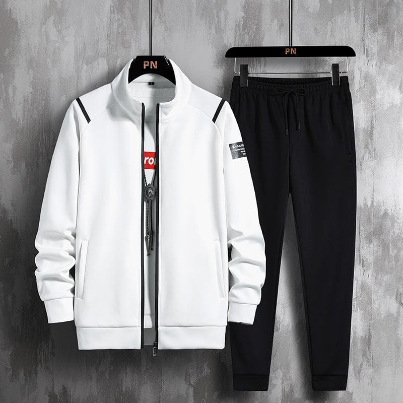 4 -Farger Casual Loose Fit-drakt Stor sportsdrakt-genser +bukser To-delt sett L -8xl cm Grå