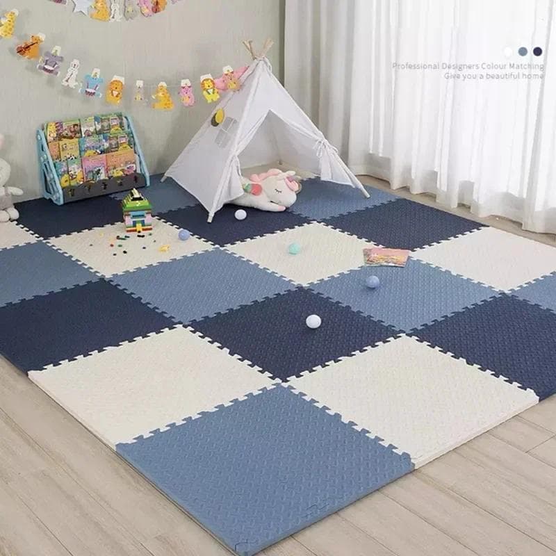 8-16 stk Babypuslespill Gulv Barneteppe Bebe Madrass EVA Skum Babyteppe Pedagogiske leker Lekematte for barn 30x1cm Hvit