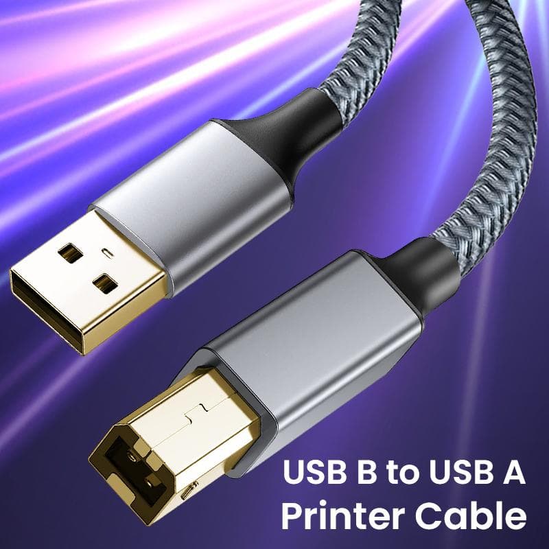 USB A til B-kabel USB-skriver 2.0 USB B-kabel Høyhastighets skriverkabel Kompatibel med Hp Canon Brother Epson Lexmark Xerox Dac